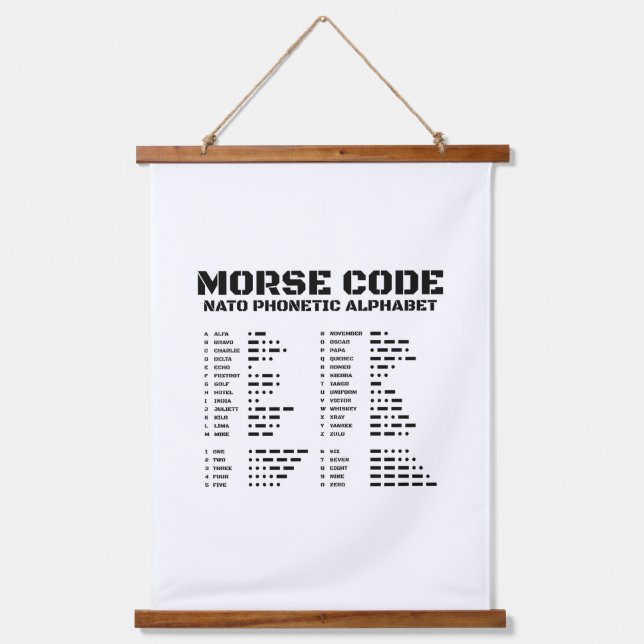 Tapisserie Suspendue Morse Code Alphabet phonétique OTAN (Recto)
