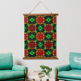 Tapisserie Suspendue Motif abstrait élégant boho moderne floral #504