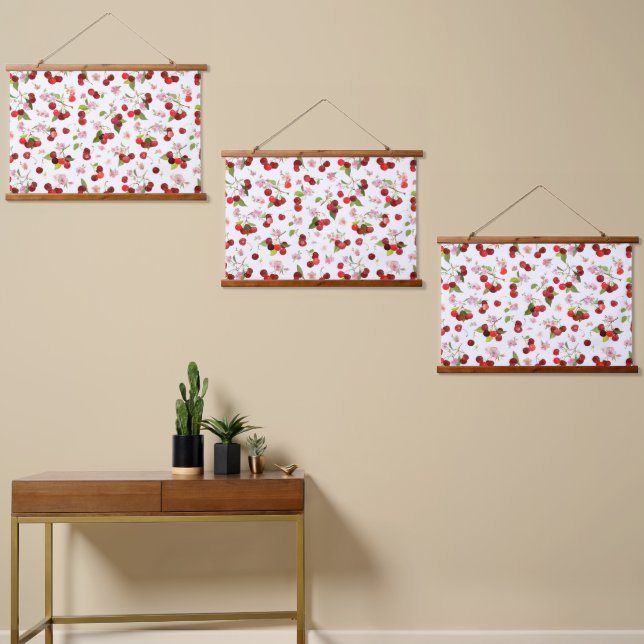 Tapisserie Suspendue Motif cerise 1 (Asymétrique)