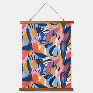 Tapisserie Suspendue Motif de formes abstraites modernes et vibrantes