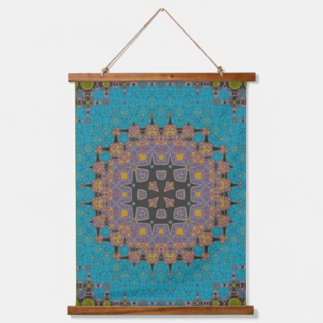 Tapisserie Suspendue Motif de mandala hippy coloré (Recto)