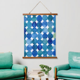 Tapisserie Suspendue Motif de points - bleu et vert