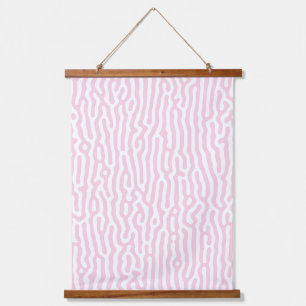 Tapisserie Suspendue Motif de Turing rose et blanc