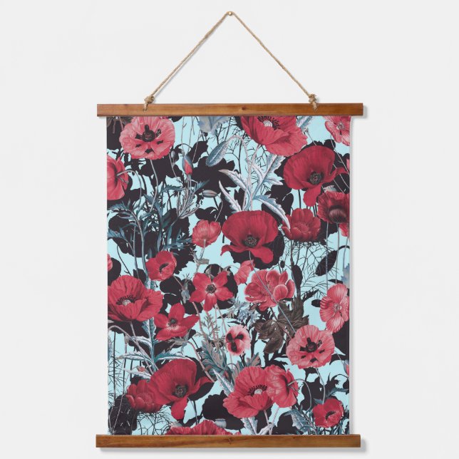 Tapisserie Suspendue Motif floral du pavot (Recto)