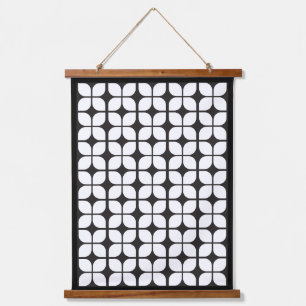 Tapisserie Suspendue Motif géométrique rétro blanc