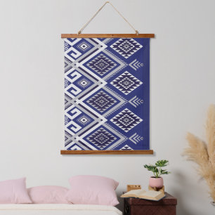Tapisserie Suspendue Motif tribal bleu marine de surface