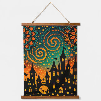 Tapisserie Suspendue Mystical Night Castle Silhouette