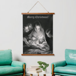 Tapisserie Suspendue Nativité Bébé Jésus Vierge Marie Anges Noël