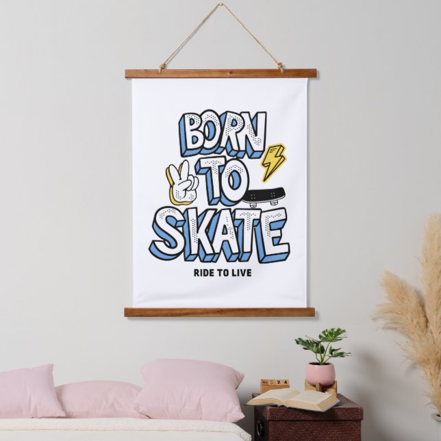 Tapisserie Suspendue Né à Skate Ride pour vivre (Chambre à coucher)