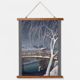 Tapisserie Suspendue Neige du soir à Edogawa, Hasui Kawase