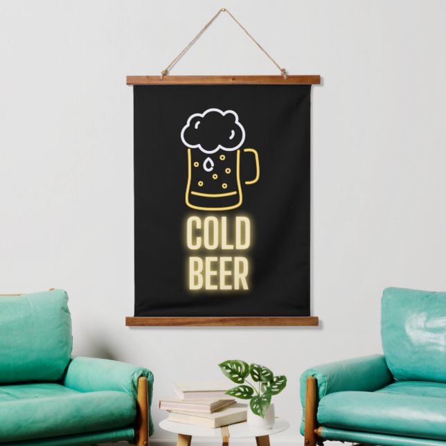 Tapisserie Suspendue Neon Cold Beer Mug (Salon)
