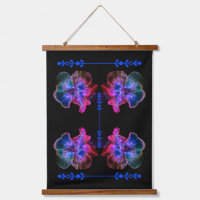 Neon Hibiscus Abstrait Flower Art