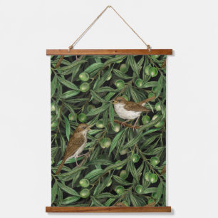 Tapisserie Suspendue Nightingales dans l'olivier 3