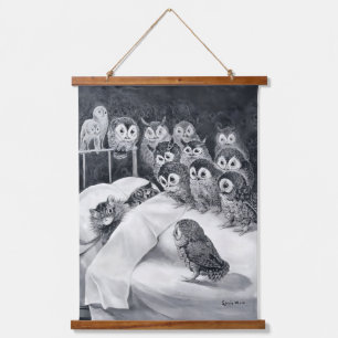 Tapisserie Suspendue Nightmare de chat, Oiseau de hibou, Louis Wain