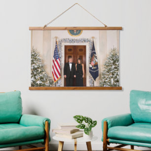 Tapisserie Suspendue Noël à la Maison Blanche Donald Trump & Melania