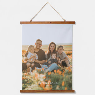 Tapisserie Suspendue Nom de famille personnalisé et art photo Imprimer