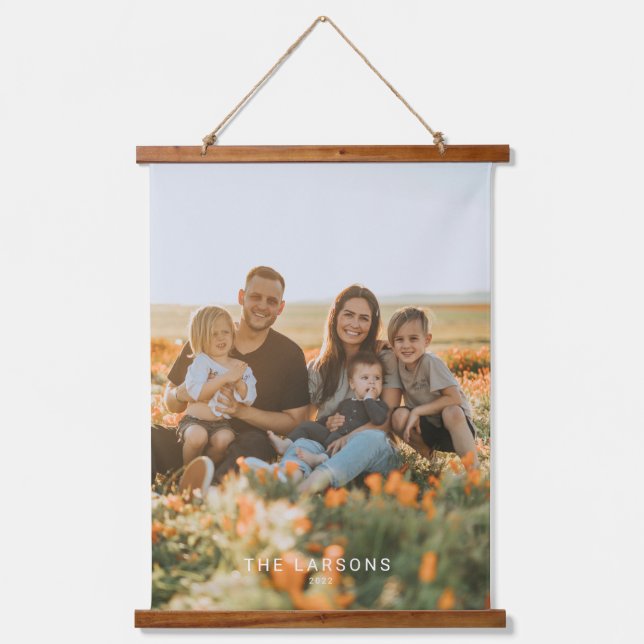 Tapisserie Suspendue Nom de famille personnalisé et art photo Imprimer (Recto)