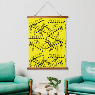 Tapisserie Suspendue Notes musicales funky Treble Clef