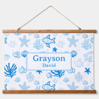 Ocean Fish Nom personnalisé Nursery Boys Room Art