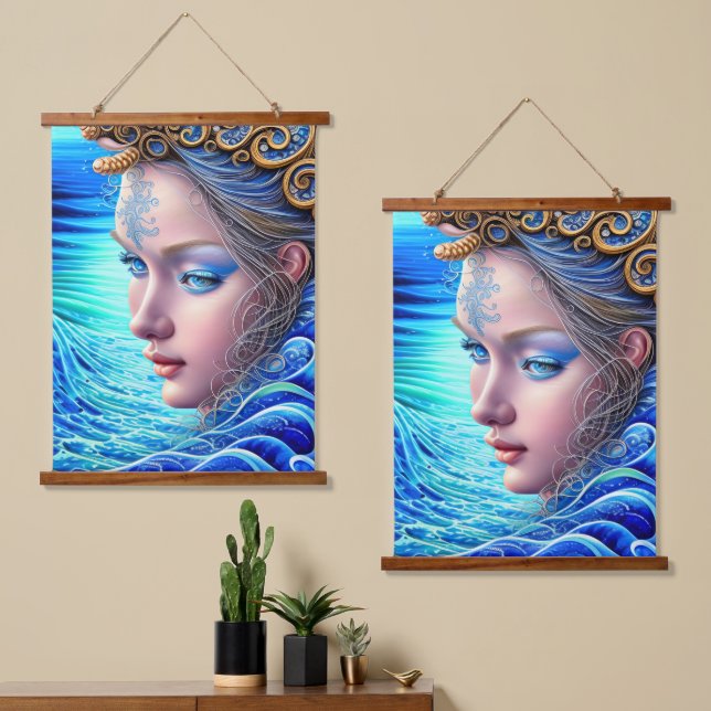 Tapisserie Suspendue Ocean Wave Imaginaire Goddess Art (Asymétrique)