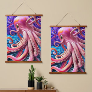 Tapisserie Suspendue Octopus rose
