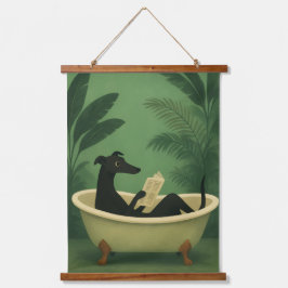 Tapisserie Suspendue Œuvre d'art murale représentant un chien noir lisa