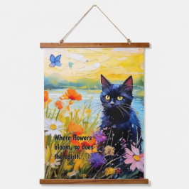 Tapisserie Suspendue OEuvre murale personnalisable, tenture florale,