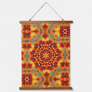 Tapisserie Suspendue Orange Black Eyed Susan Daisy Abstrait