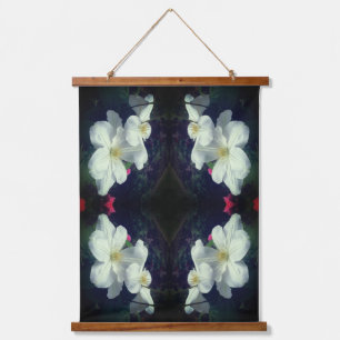 Tapisserie Suspendue Paire de fleurs Clematis blanches Abstraite