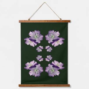 Tapisserie Suspendue Paire de fleurs de géranium violet Abstrait