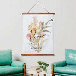 Tapisserie Suspendue Paix-Philippiens 4:6 floral orange 