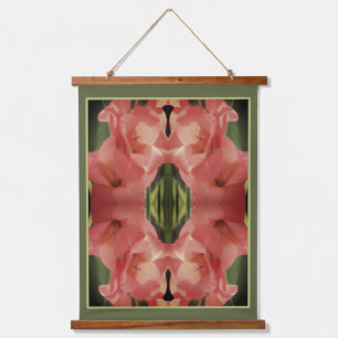 Tapisserie Suspendue Pale Pêche Gladiolus Fleur Abstraite