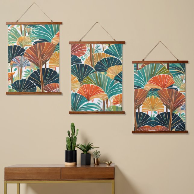 Tapisserie Suspendue Palmier de Boho Fan (Asymétrique)