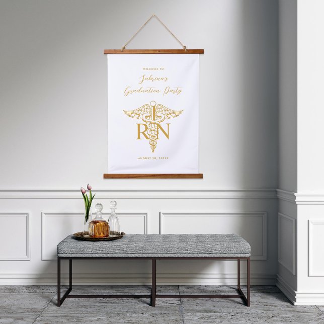 Tapisserie Suspendue Panneau de la fête de graduation BSN RN Nurse Coul (Créateur téléchargé)