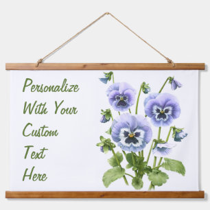 Tapisserie Suspendue Pansies violettes Floral Art Personnalisé