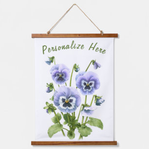 Tapisserie Suspendue Pansies violettes Floral Art Personnalisé