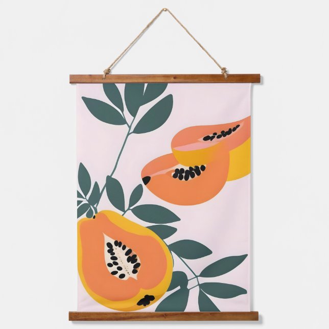 Tapisserie Suspendue PAPA-YAY ! Papaya aux fruits tropicaux (Recto)