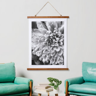 Tapisserie Suspendue Papier noir et blanc dahlia