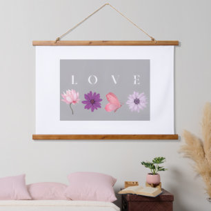Tapisserie Suspendue Papier peint papillon floral LOVE – Nature romanti