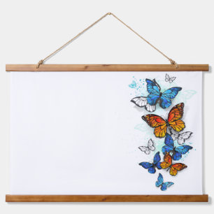 Tapisserie Suspendue Papillons volants Morpho et Monarch