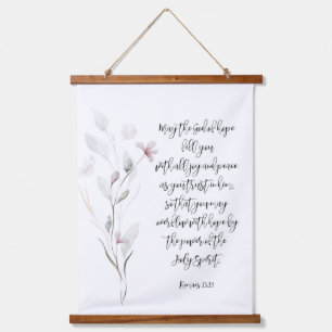Tapisserie Suspendue Paroi verset de la Bible florale