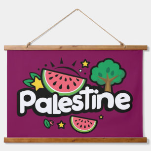 Tapisserie Suspendue Parole palestinienne mignonne entourée de pastèque