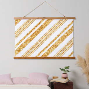 Tapisserie Suspendue Parties scintillant blanche or Boho Collection de