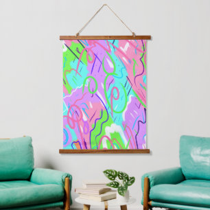 Tapisserie Suspendue Pastel Pop Art Abstrait