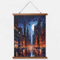 Paysage urbain vibrant la nuit Art urbain