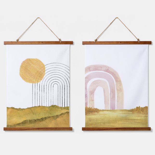 Tapisserie Suspendue Paysages arc-en-ciel Abstraits (Double)