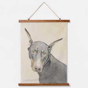 Tapisserie Suspendue Peinture de Doberman Pinscher - Art canin original