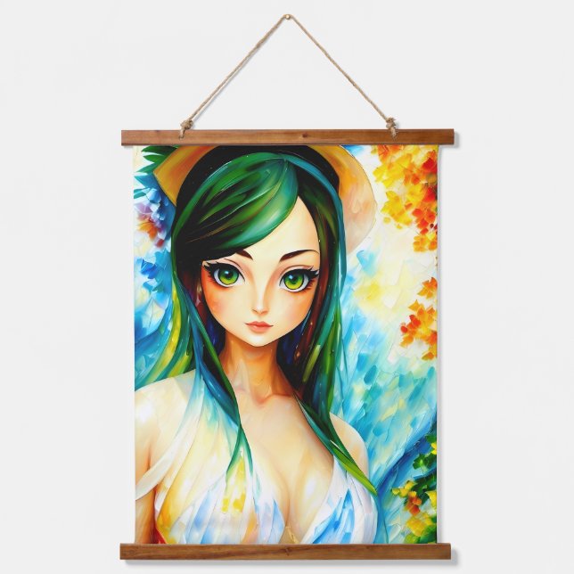 Tapisserie Suspendue peinture de fille (Recto)