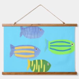 Tapisserie Suspendue peinture de poissons