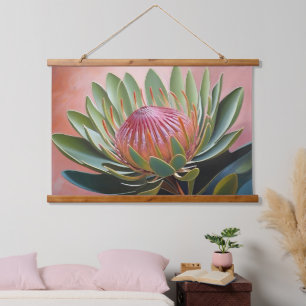 Tapisserie Suspendue Peinture de Protea étonnante Vibrant Floral